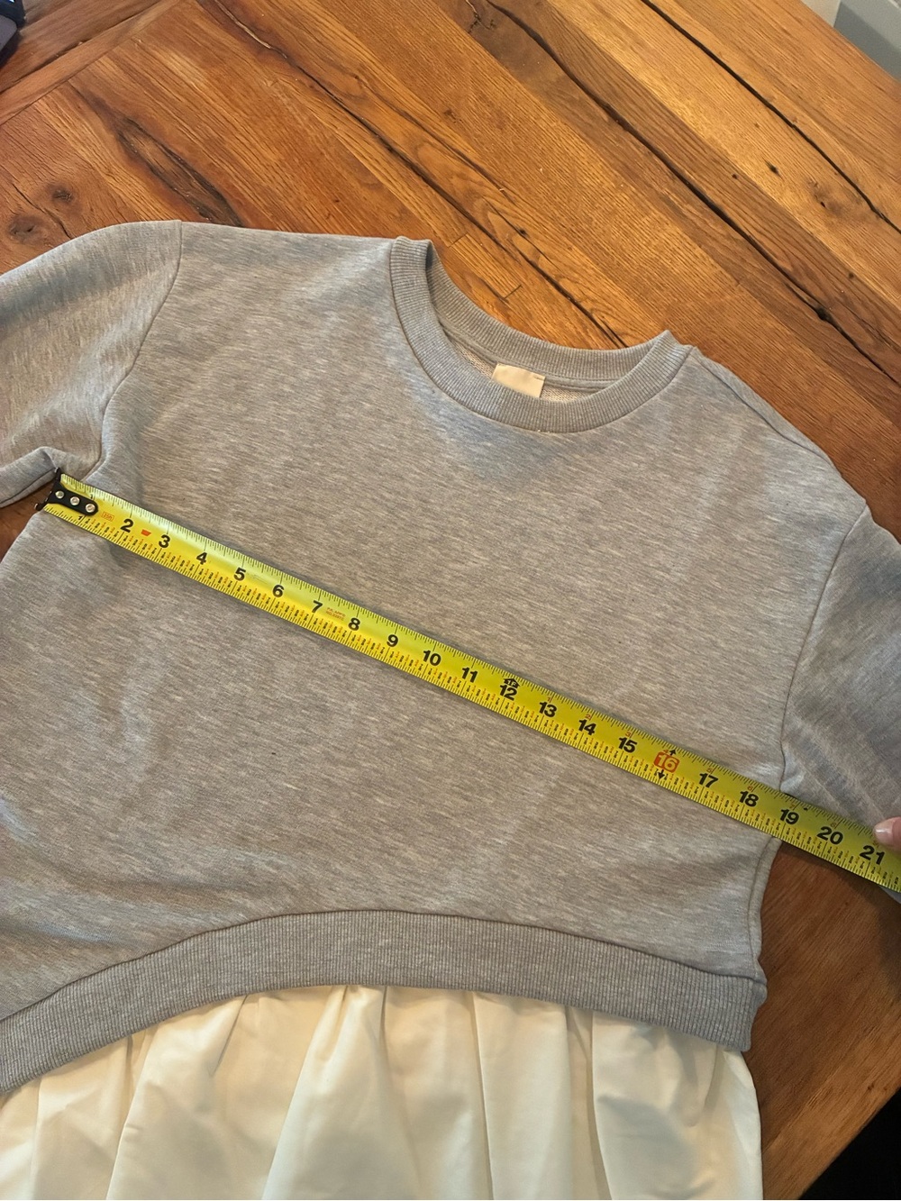 Maeve Gray Layered Ruffle Hem Sweatshirt - Picture 4 of 7